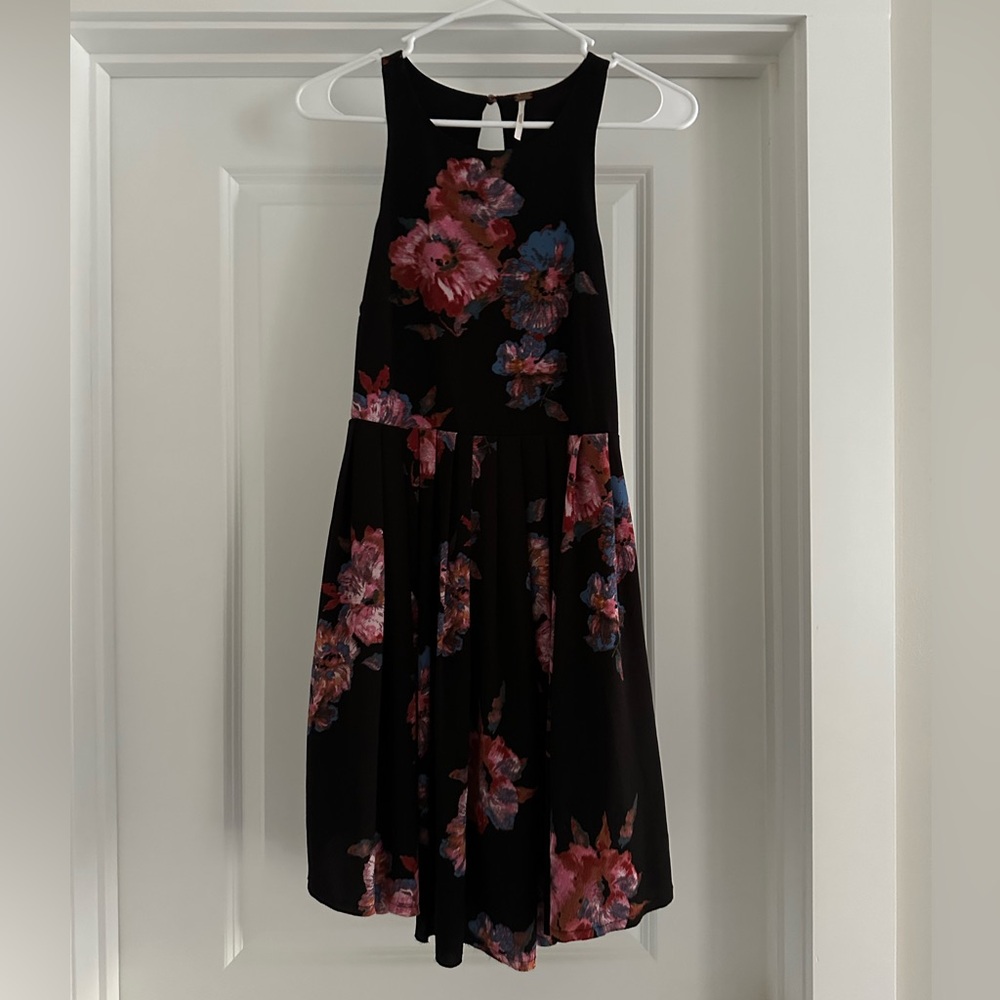 Floral Black Dress